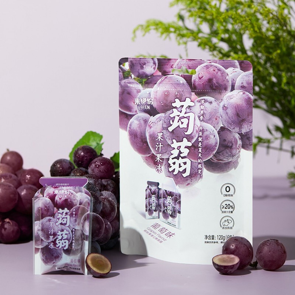 来伊份蒟蒻果汁果冻（葡萄味）120g