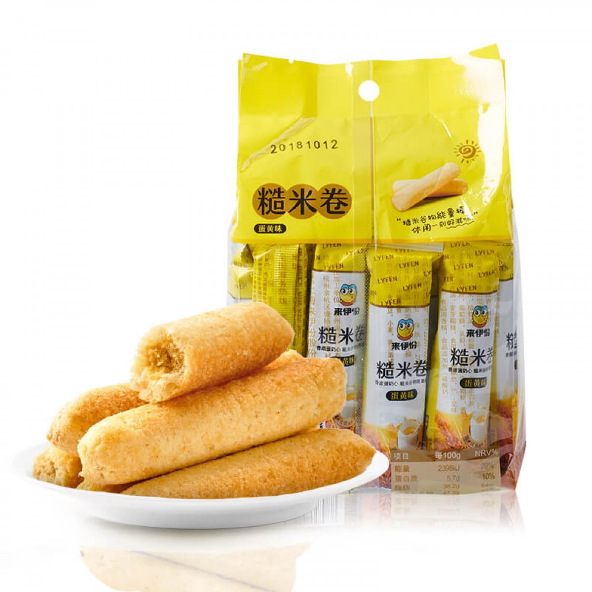 来伊份糙米卷卷（蛋黄味）180g