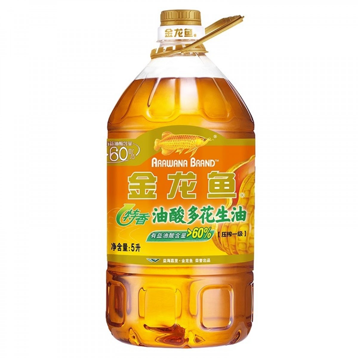 【金龙鱼】 特香油酸多花生油5L 压榨一级油酸含量大于60%食用油