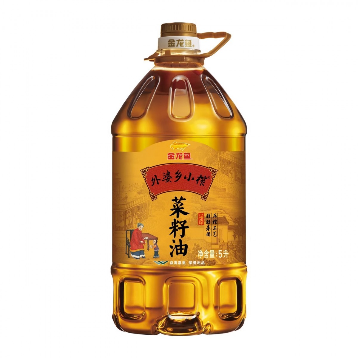 #小时候的菜油香#【金龙鱼】外婆乡小榨菜籽油 5L 非转基因压榨家用大桶实惠正宗食用油