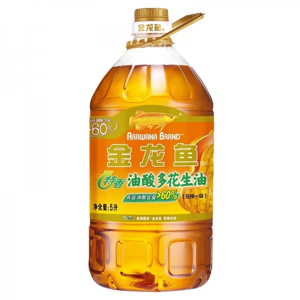 【金龙鱼】 特香油酸多花生油5L 压榨一级油酸含量大于60%食用油