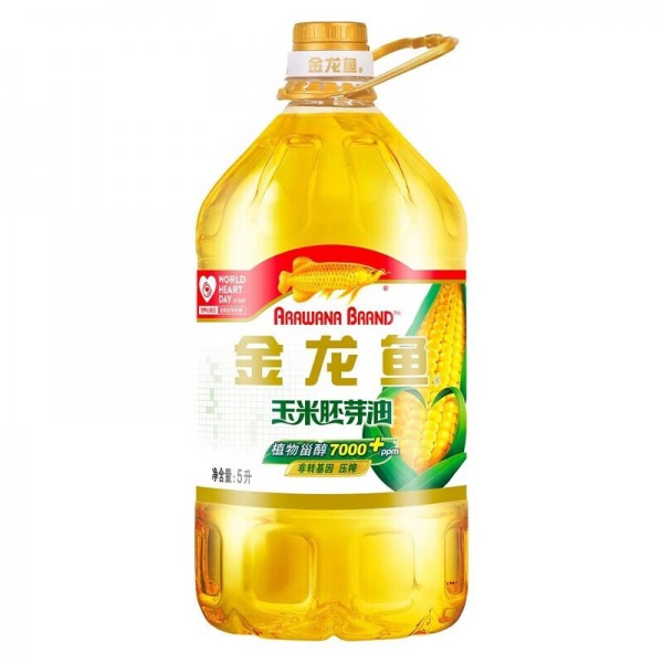 【金龙鱼】压榨玉米胚芽油 5L 非转基因烘焙蛋糕大桶家用食用油